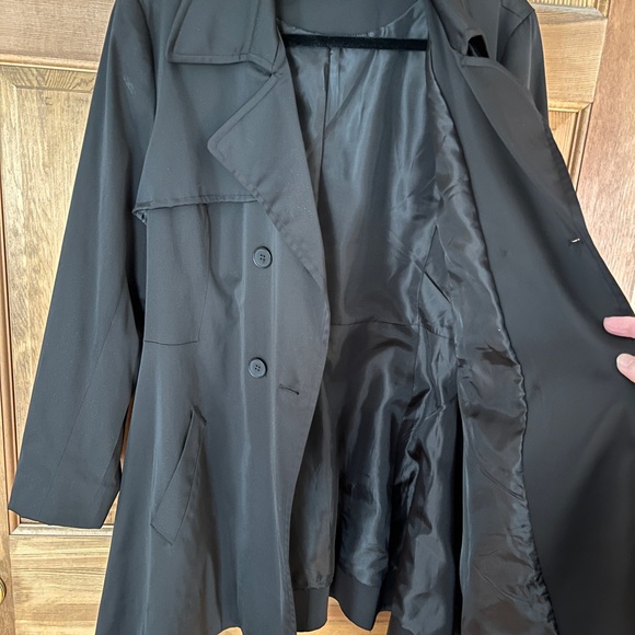Marc Bouwer Black Trench Coat with Asymmetrical Hem size XL - Picture 4 of 5
